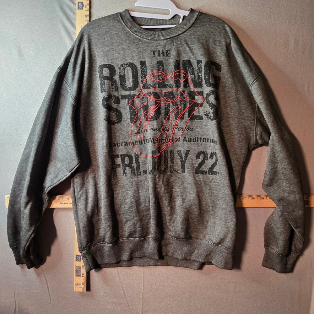 The Rolling Stones Sacramento Memorial Auditorium Graphic Sweatshirt Gray Large‎